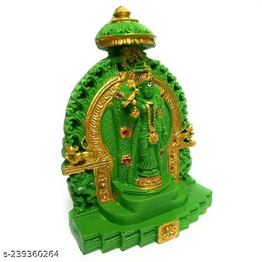 Green resin Madurai Meenakshi Amman statue (12cm H x 4cm W), an authentic Indian-crafted God idol for home decor or gifting occasions