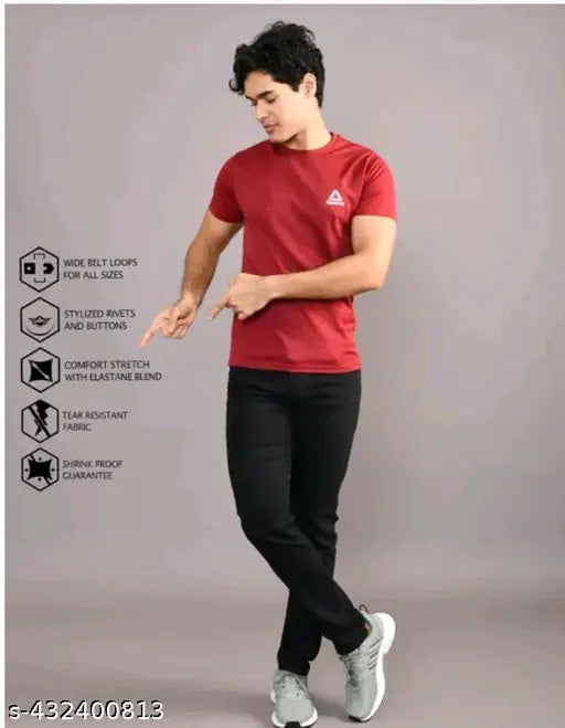 Stylish black denim jeans for men, regular fit with versatile style and durable construction