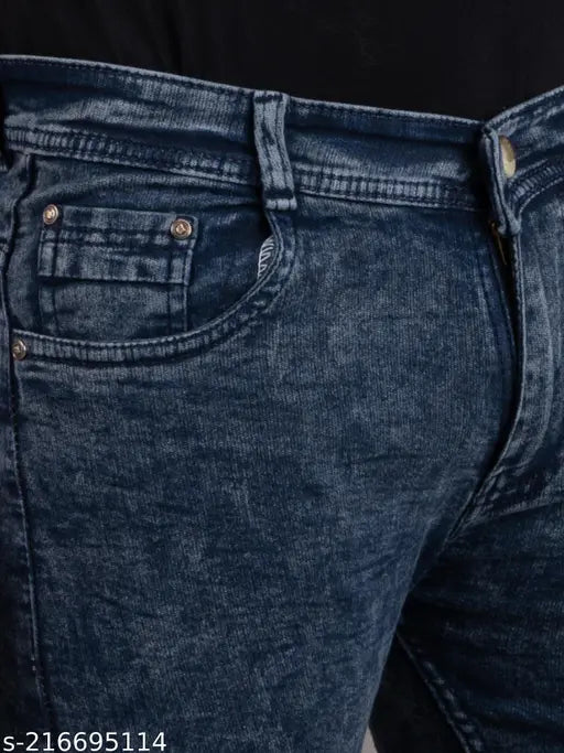 Solid grey denim jeans for men by Lzard, size 30 (Waist 30, Length 42, Hip 30). Made in India