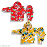 Cotton blend hoodies for kids, dyed/washed long sleeve hoodies, 2-piece winter wear set in various sizes (0-3M, 0-6M, 3-6M), made in India