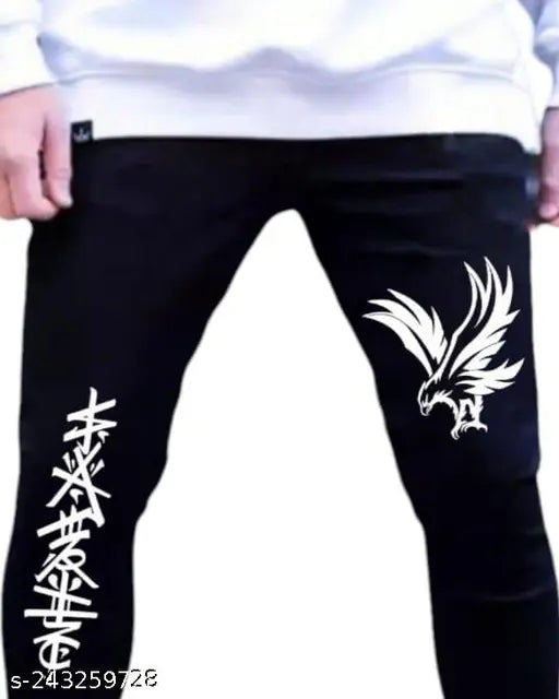 Stylish Latest Men's Black Denim Jeans - High-quality, versatile, and durable, perfect for various occasions. Solid black design with branded details and slight stretch for comfort. Available in sizes 28, 30, 32, and 34 (waist: 29/31/33/35, length: 38in each). Made in India