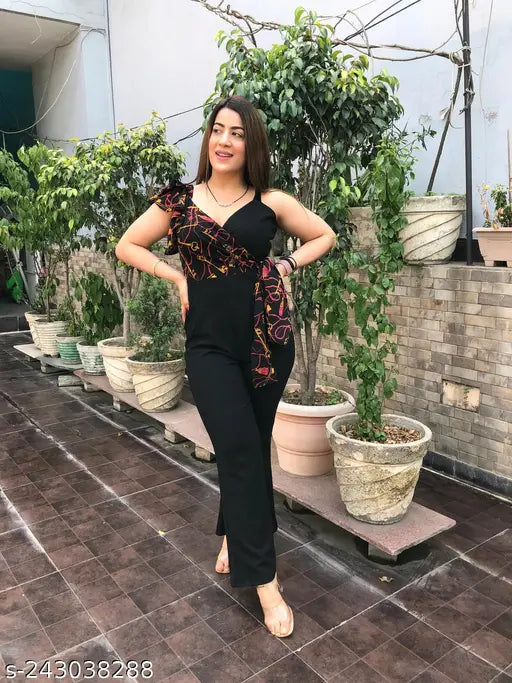 Fancy Lycra net jumpsuit for women, available in S-XXXL sizes. Made in India