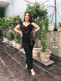 Fancy Lycra net jumpsuit for women, available in S-XXXL sizes. Made in India