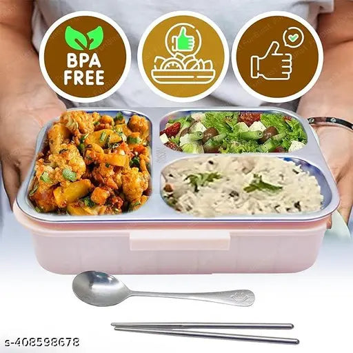 Stainless steel unicorn lunchbox for kids, 16.5 x 6.5 x 22.5 cm, microoven safe, Indian origin