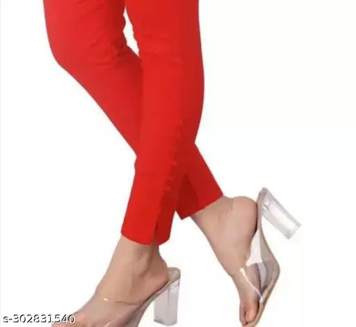 Comfortable cotton lycra trousers combo pack for women and girls, solid net design in various sizes