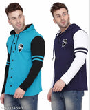 Multicolor cotton blend hood neck long sleeves t-shirt by Blisstone, perfect casual wear for any season