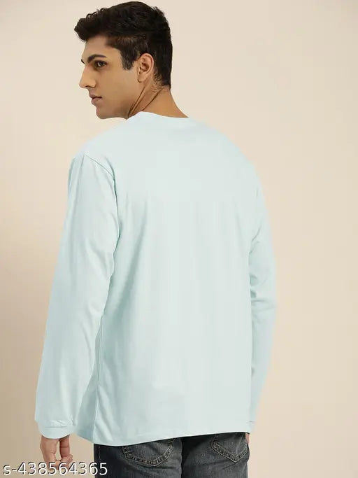 Oversized polycotton long sleeves t-shirt for men, loose fit, winter-ready in multiple sizes and colors
