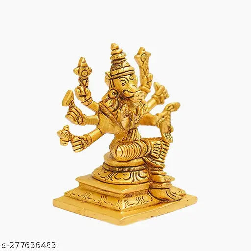 Handcrafted medium-sized brass Varagi Amman statue, intricate Indian artifact, 25 inches tall and detailed