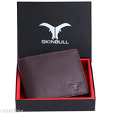Brown genuine leather wallet, 2 compartments, 6 card slots, RFID protected for men's accessories