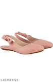 Synthetic pink ballerinas for women by MAHI & LOOKS, slip-on style, India origin