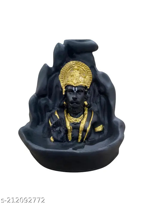 Poly resin Hanuman idol, 10cm x 12cm x 10cm, Indian handcrafted religious showpiece