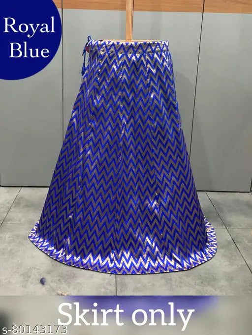 Banarasi silk jacquard skirt, elegant designer self-patterned, high-quality ready-to-ship in free size from India