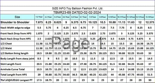 Blue net embellished party dress for girls aged 1-13, Indian origin