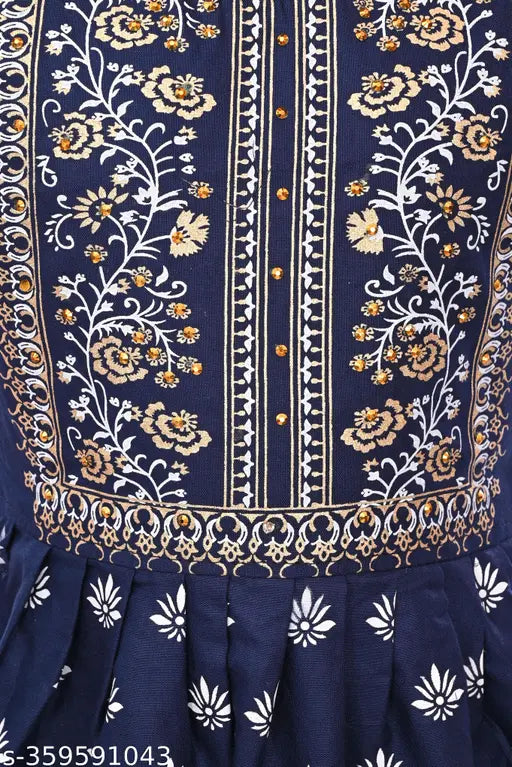 Printed rayon A-line Nyra top & palazzos for festive Indian fashion - girls' size 2-3 years