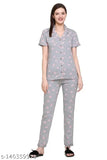 Cotton printed night suit set/top & pyjamas in relaxing fits, Indian-made, comfy sleepwear
