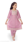 Rayon naira seat A-line palazzos, embellished three-quarter sleeves, ethnic wear for girls aged 2-14, Indian origin
