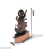 Copper finish Saraswati idol, 12cm from Ananatkal store - premium decor item for home or temple in India