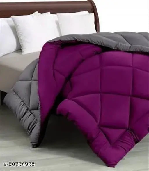 King-sized reversible microfiber solid comforter, soft and lightweight for daily use, wool material, Indian origin