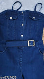 Dark-shade denim Trix jumpsuit with belt by HighBuy - high-quality Indian denim apparel