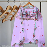 Embroidered georgette lehenga choli set for women, free size with 43in waist, 43in length, and 70in dupatta in Indian design