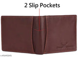 Urban Leather Brown Leather Bi-Fold Wallet, 100% genuine leather, RFID blocking, spacious compartments, perfect for men