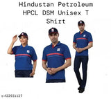 Polycotton Hindustan Petroleum HPCL Customer Service Assistant T-shirt, royal blue with contrast red rib and logo