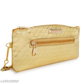 Silver striped net faux leather clutch, compact size for parties, durable stitching, 1 zipper compartment, 8.5L x 4H x 1W inches