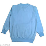 Blue cotton blend round neck sweatshirt for boys kids, printed with sky design, perfect for winter
