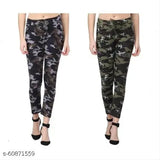 Premium quality army-printed net jeggings by Manya Garments for women, available in sizes 26, 28, and 32