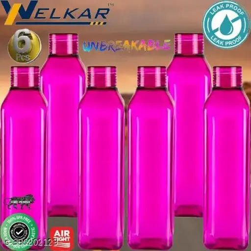 Fridge-friendly water bottle gift set (pink, pack of 6), BPA-free, leak-proof, and freezer-safe for office, home, gym, or school use