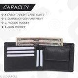 Casual men's leather canvas wallet, textured design with 4 compartments, free size (10cm x 10cm), Indian-made men's wallet