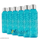 Crystal clear, leak-proof & break-proof 1 liter plastic fridge water bottle set - multicolor (blue), ideal for office/school/college/gym/picnic/home/fridge use