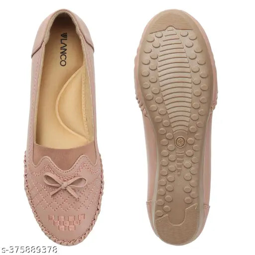 Synthetic leather embroidered ballerinas by VLANCO - elegant, comfortable, and durable fashion bellies for women