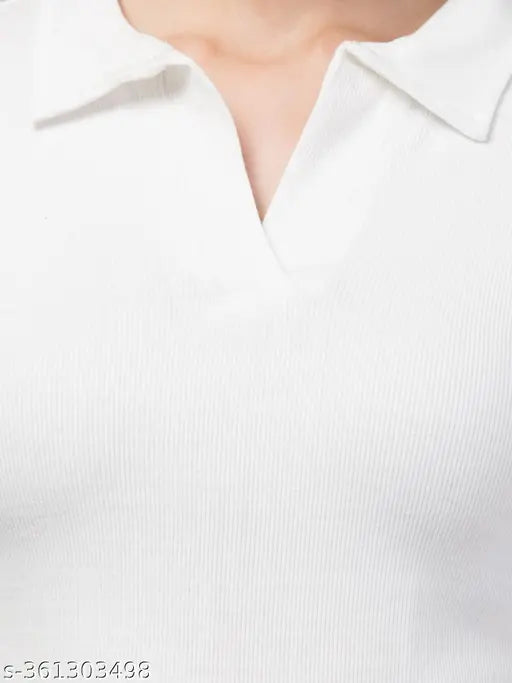 Light winter, ribbed full sleeve cotton blend t-shirt with collar neck, unique design – Jugunu brand