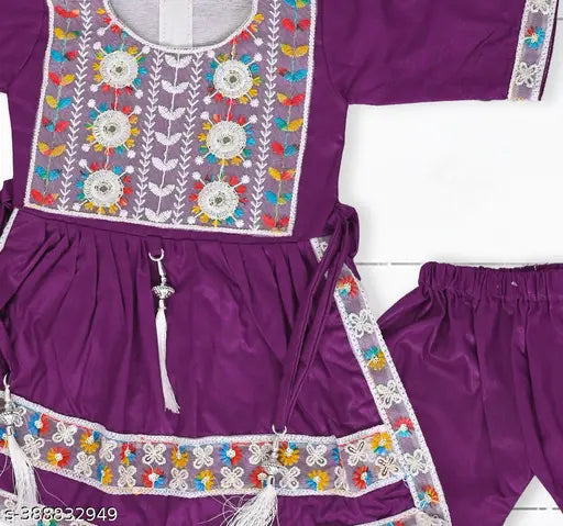 Purple rayon Naira kurti set for girls, versatile party wear, available in various sizes