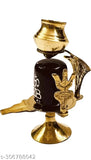 Brass Shiva Shivling Mahakal with natural stone and Jaladhari Lota, Indian home temple decor for Puja/Pooja/Jalabhishekam