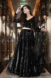 Embellished net lehenga-choli and dupatta set for Indian partywear, Bollywood style