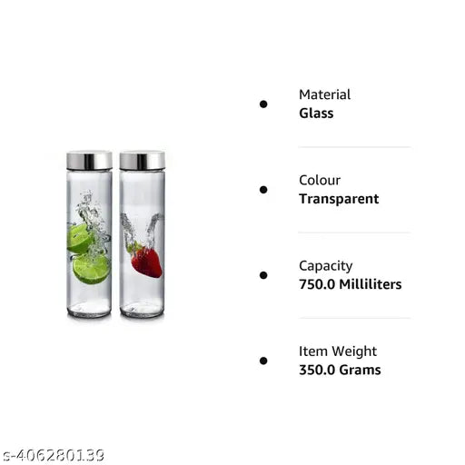 Clear glass reusable travel fridge bottles (pack of 3), eco-friendly choice for sustainable hydration