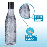 Refrigerator-safe, BPA-free 1L plastic water bottle set (black), perfect for school, college, work, or gym