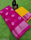 Striped chiffon Lehriya saree with matching running blouse, vibrant Indian fashion
