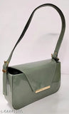 Green synthetic slingbag with box pattern, lightweight and smooth touch, ideal for everyday essentials