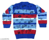Woolen blue boys sweaters, long sleeves, self-design, 5-12 years old, Indian branded material