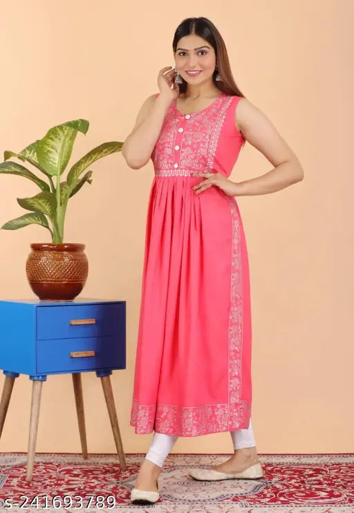 Rayon sleeveless Woman Gajari Nayara Cut 277, vibrant Indian fashion