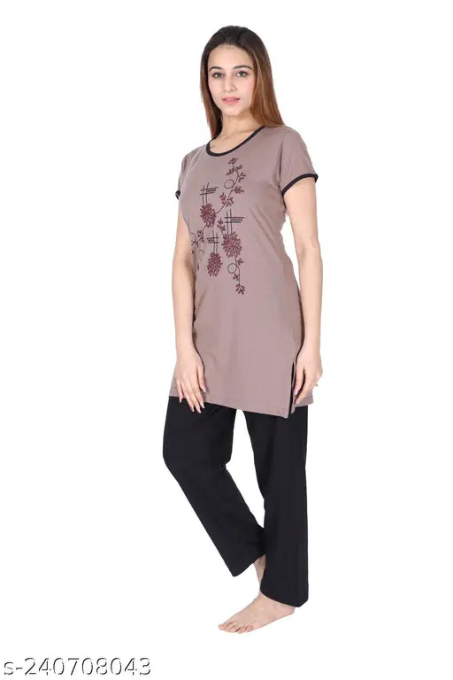 Printed cotton nightsuit for women, perfect for hot and humid summers