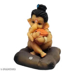 Resin Ganesh idol for car dashboard, 2.5"x3.5"x2.5", Indian-made religious showpiece