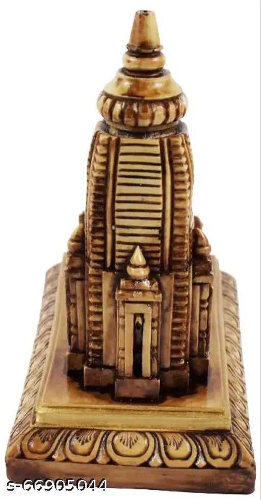Brown ceramic miniature model of Lord Jagannath Temple, Odisha handicraft for showpiece home decor or gift (15 cm)
