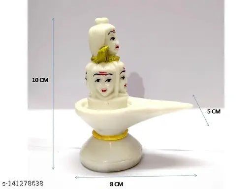 5 Mukhi Poly Resin Shivling Statue for Puja, beautifully crafted, 8 cm x 10 cm x 5 cm