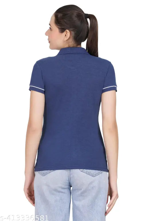 Stylish trendy cotton women's t-shirt, solid color, short sleeves, S to XXL sizes