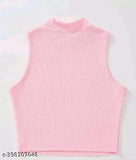 Cotton blend, sleeveless tunic for women - classy modern solid color top with delicate lace detailing, perfect for casual outings or formal events