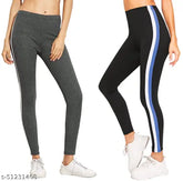 Cotton blend women's solid leggings, stretchy and comfortable for all body types